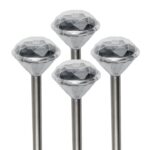 Home MX 802/4 napelemes kerti lámpa szett, 4 db, 1 db LED, fém és műanyag, automatikus, kristályszerű fej