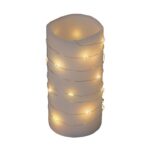 Home MLF 26/WW micro LED-es fényfüzér, 2 m / 20 db melegfehér micro LED, állófényű, átlátszó vezeték, időzíthető, gombelemes, lapos elemtartó, beltéri kivitel