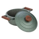 Nava 10-255-033 Ωmega tapadásmentes öntött alumínium lábas fedővel, kőbevonattal, 28 cm