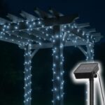 Home SLC100WH szolár fényfüzér, 100db hidegfehér LED, 7m hosszúság, zöld vezeték, kültéri kivitel