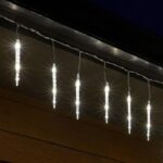 HOME KJL288 jégcsap fényfüzér, 3,5m hosszú, 288db hidegfehér SMD LED, 8db jégcsap/36db LED, hálózati adapter, kül- és beltéri kivitel