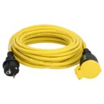 STANLEY SXEC-123 hosszabbító lengőaljzattal, IP44, 20m sárga kábel, max. 3680 W, H07RN-F 3G1,5, kül- és beltéri kivitel