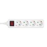 Q-LINK 75.017.55 4-es elosztó kapcsolóval, max. 3680 W, 1,5 m vezeték, gyermekvédelem, fehér